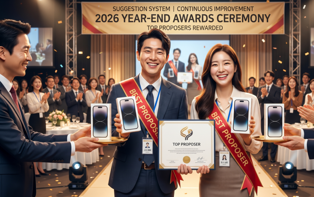 the two employees who racked up the highest overall matrix scores were publicly awarded the newest Apple iPhone models