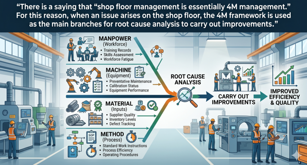 4M framework is used as the main branches for root cause analysis to carry out improvements.