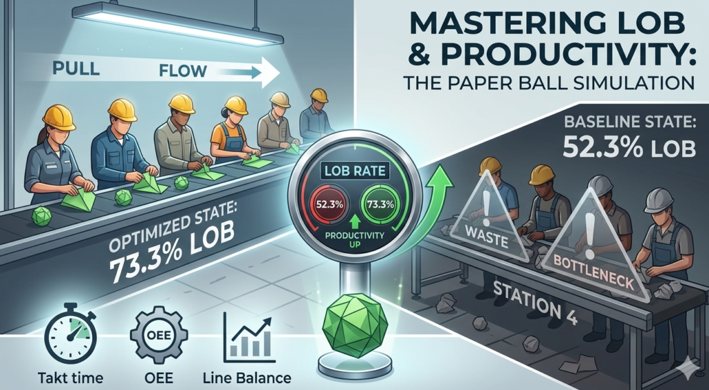 Lean Manufacturing in Action: How to Optimize Line of Balance (LOB) and Productivity Using a Paper Ball Simulation
