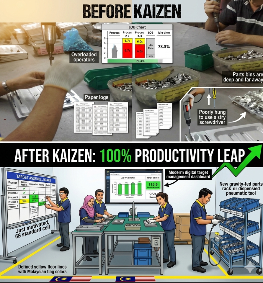 Kaizen Guide: How to Boost Assembly Line Productivity by 100%