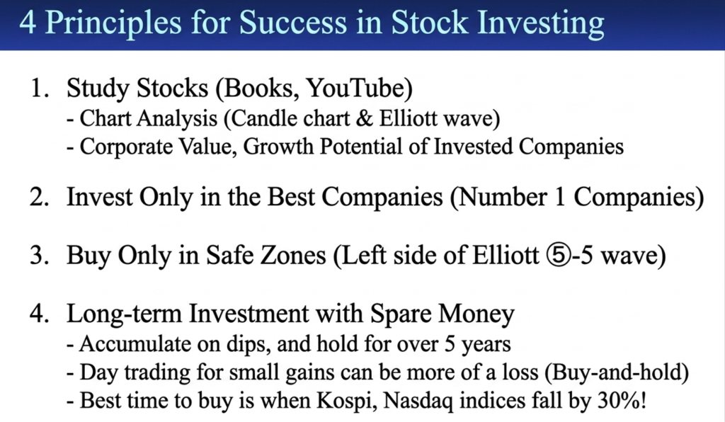 four strict principles that I always follow when investing in stocks.